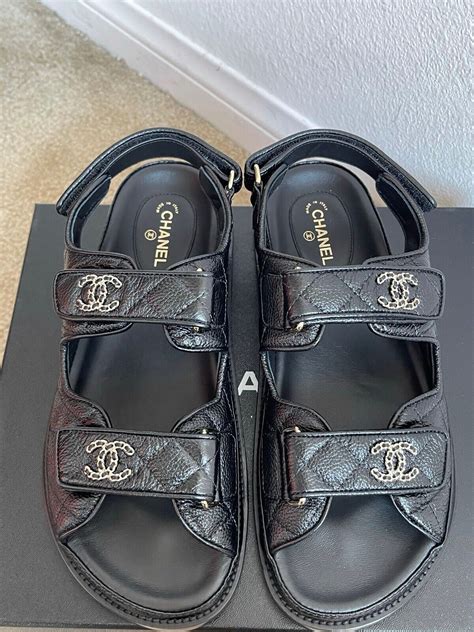 chanel sandalki|authentic Chanel sandals.